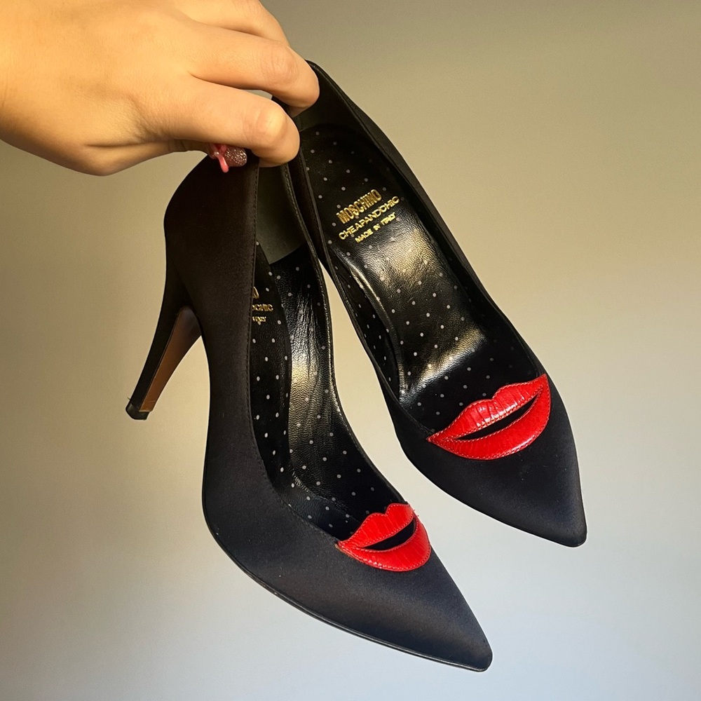Moschino Cheap & Chic Lips Satin Heels | Made in Italy | Size EU 35 / US 5